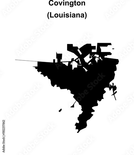 Covington (Louisiana) blank outline map photo