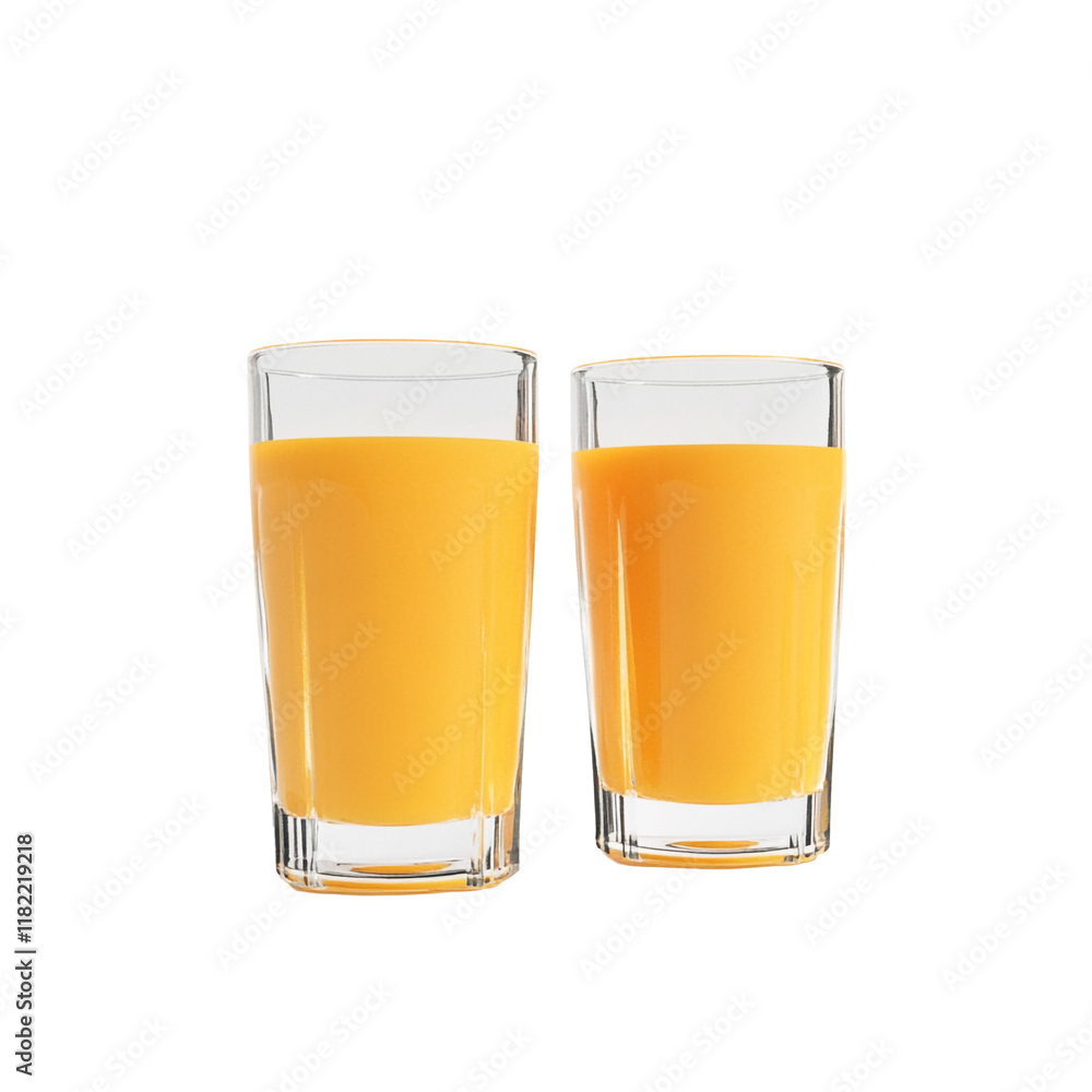 Two Glasses of Fresh Orange Juice, a Refreshing and Vitamin C Rich Drink, Perfect for a Healthy Breakfast or a Summer Day. Two Glasses of Fresh Orange Juice, a Refreshing and Vitamin C Rich Drink, Perfect for a Healthy Breakfast or a Summer Day.