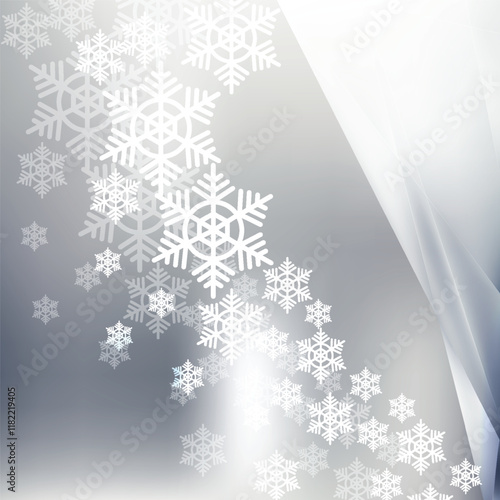 Abstract Light Gray Christmas Snowflakes Background