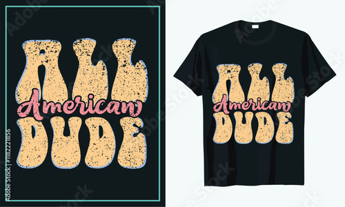 All american dude t shirt design, t shirt design concept, t shirt design template