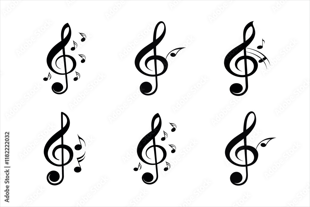 Fototapeta premium Six Silhouette Cupids with Bows and Arrows