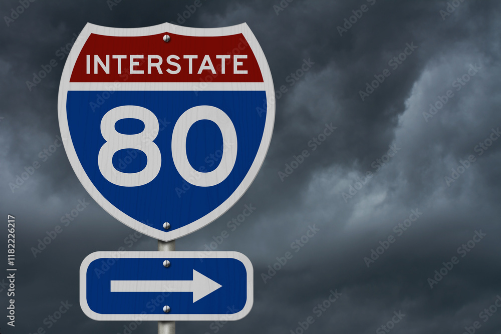 I-80 interstate USA highway road sign I-80 interstate USA highway road sign