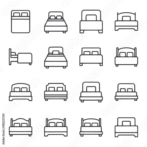 A collection of bedroom icon