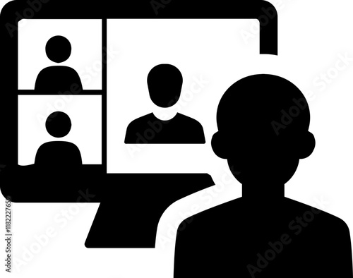 Online Meeting or Classroom Icon