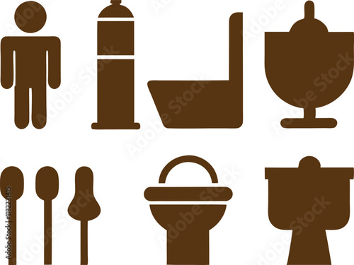 set of toilet icons