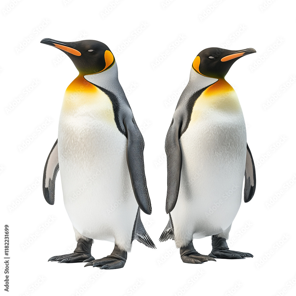 Fototapeta premium Majestic King Penguins: A Pair of Antarctic Icons