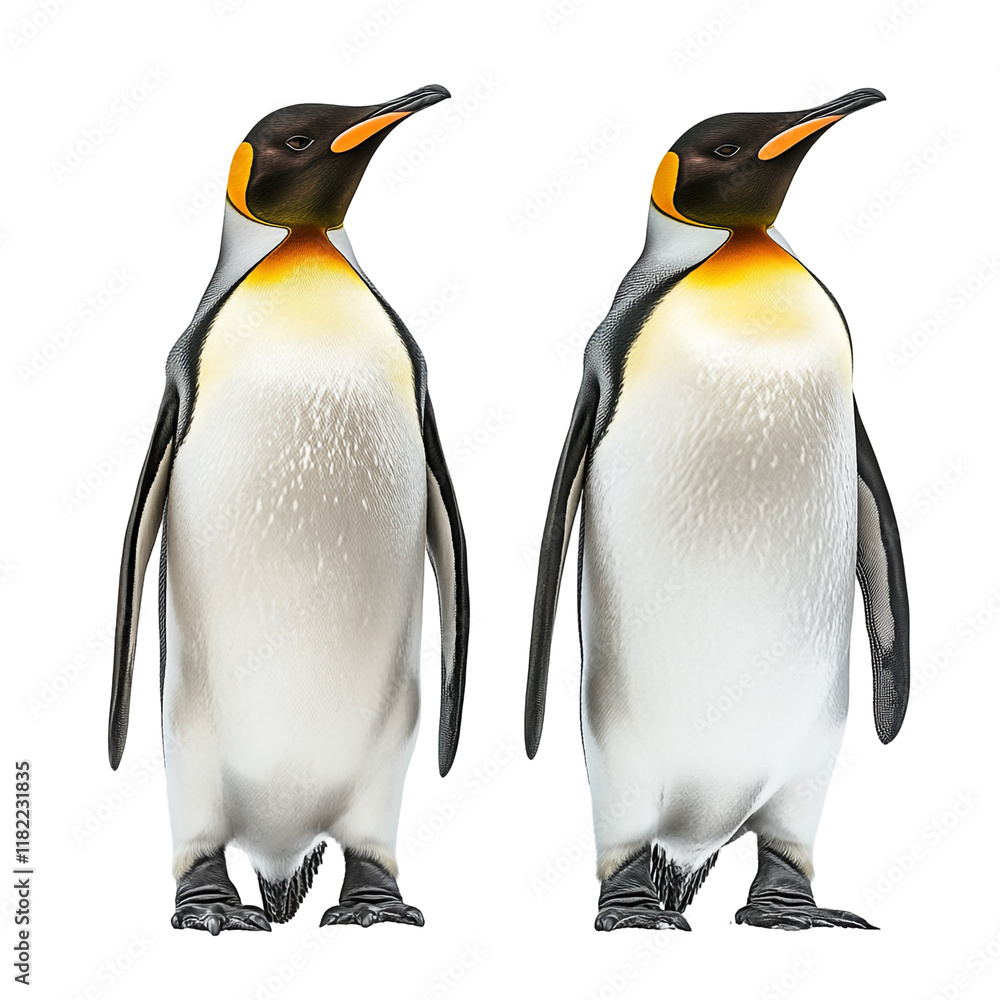 Obraz premium Majestic King Penguins: A Pair of Antarctic Emperors