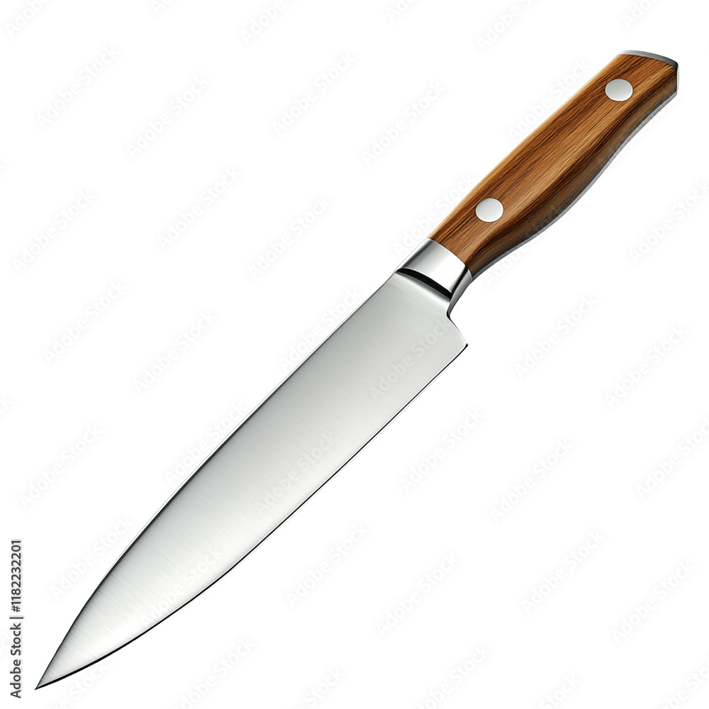 Sleek Kitchen Knife with Wooden Handle Sleek Kitchen Knife with Wooden Handle
