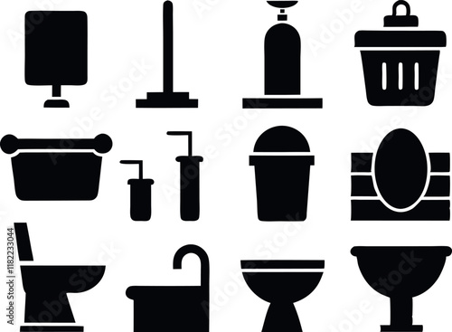 bathroom icons set
