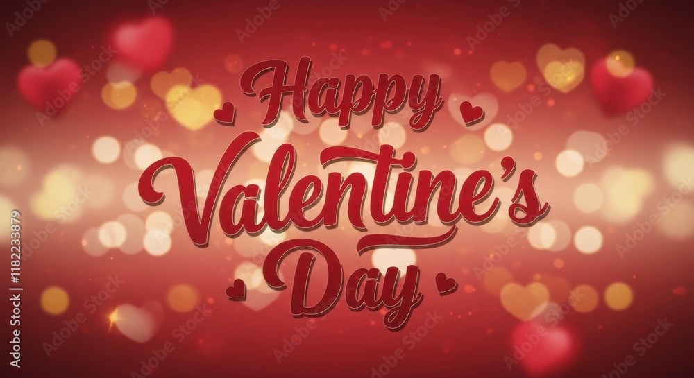 Valentine's Day Greeting: A romantic Valentine's Day card, with a heart-filled ambiance