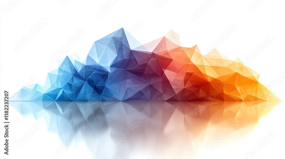 Abstract geometric shapes in blue and orange tones. Abstract geometric shapes in blue and orange tones.