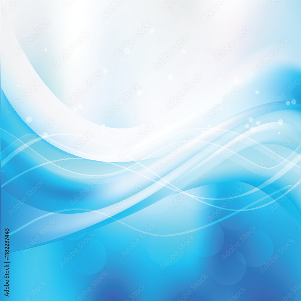 Fototapeta premium Blue White Wave Background Vector