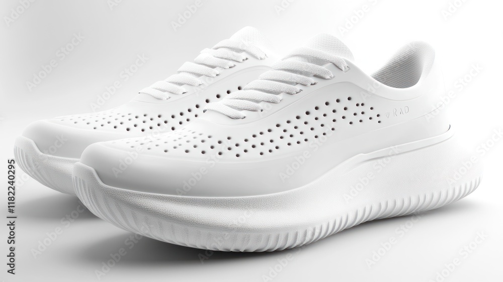 White sneakers studio shot, minimalist background, e-commerce White sneakers studio shot, minimalist background, e-commerce