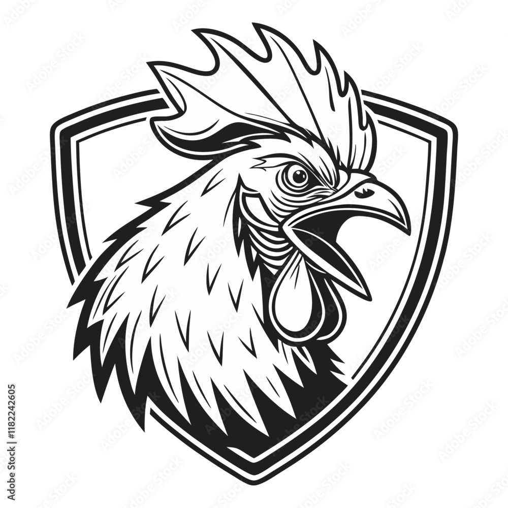 Obraz premium rooster head vector