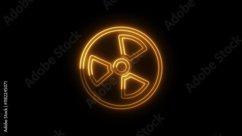 Nuke danger icon motion neon animated