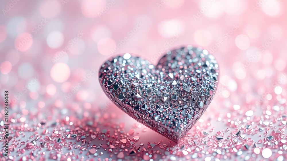 Fototapeta premium Silver Love: Sparkling, Radiant, Romantic Image