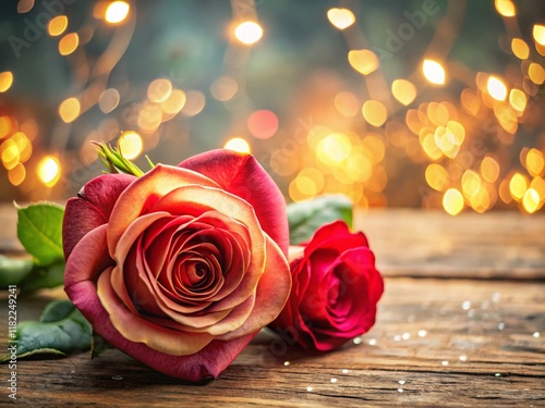 Unique Valentine's Day Rose & Heart Gift Ideas for Sweetheart - Stock Photo