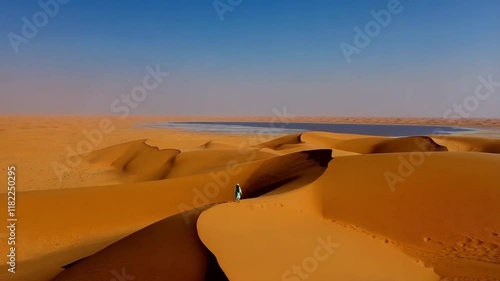 Wallpaper Mural Exploring the Vast Golden Dunes and Serene Waters of the Desert Landscape at Sunset Torontodigital.ca