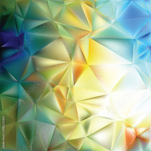 Blue Yellow Geometric Polygon Background