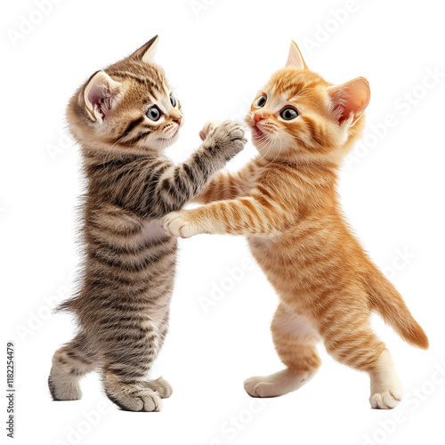 Playful Kittens: A Cute Encounter of Two Adorable Felines photo