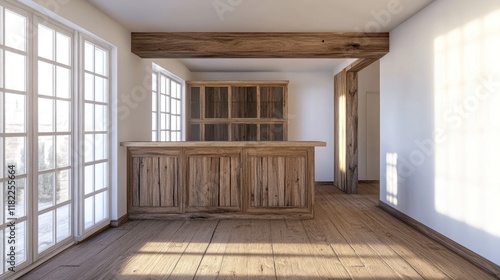 Wallpaper Mural Rustic Interior Design: Sunlit Wooden Room Torontodigital.ca