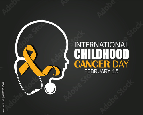 International Childhood Cancer day (ICCD) is observed every year on February 15, to raise awareness, and to express support for children and adolescents with cancer. Vector illustration