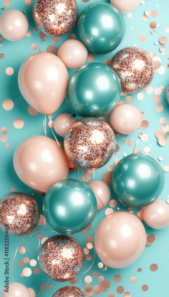 Pastel balloons and confetti create a festive and celebratory atmosphere. Perfect for party decorations and celebratory events. Pastel balloons and confetti create a festive and celebratory atmosphere. Perfect for party decorations and celebratory events.