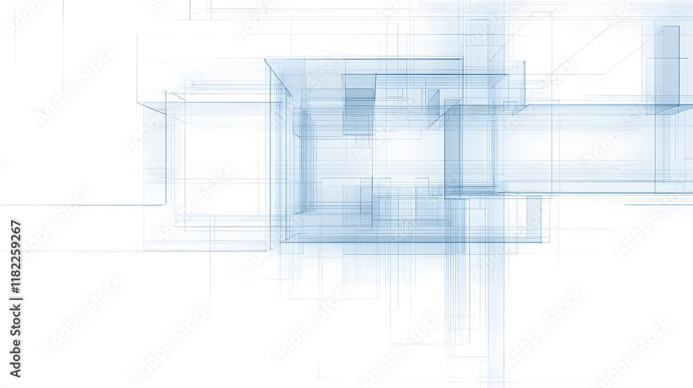 Fototapeta premium A clean architectural floor plan background styled like a blueprint.