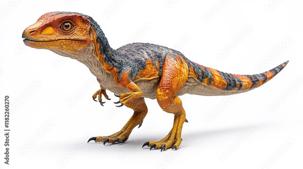 Naklejka premium Swift Predatory Dinosaur in Focus. Generative AI