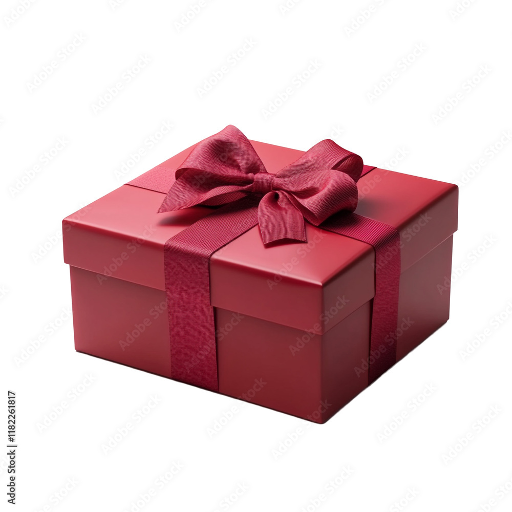 A Maroon Gift Box with a Red Bow: A Symbol of Celebration A Maroon Gift Box with a Red Bow: A Symbol of Celebration