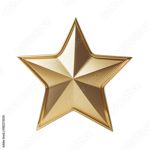 Premium Gold Star isolated on transparent background