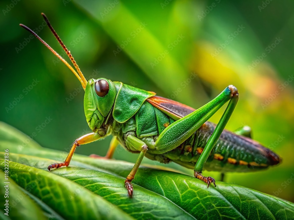 Vibrant Green Insect Close-Up: Copy Space for Nature Designs Vibrant Green Insect Close-Up: Copy Space for Nature Designs