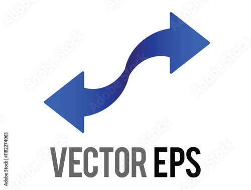 Y2K gradient blue retro two ways arrow icon