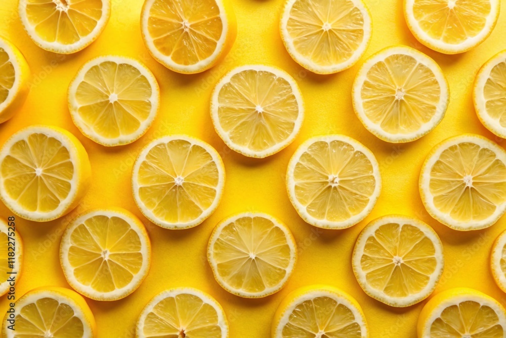Vibrant Lemon Slice Wallpaper: Yellow Background Texture Pattern Vibrant Lemon Slice Wallpaper: Yellow Background Texture Pattern