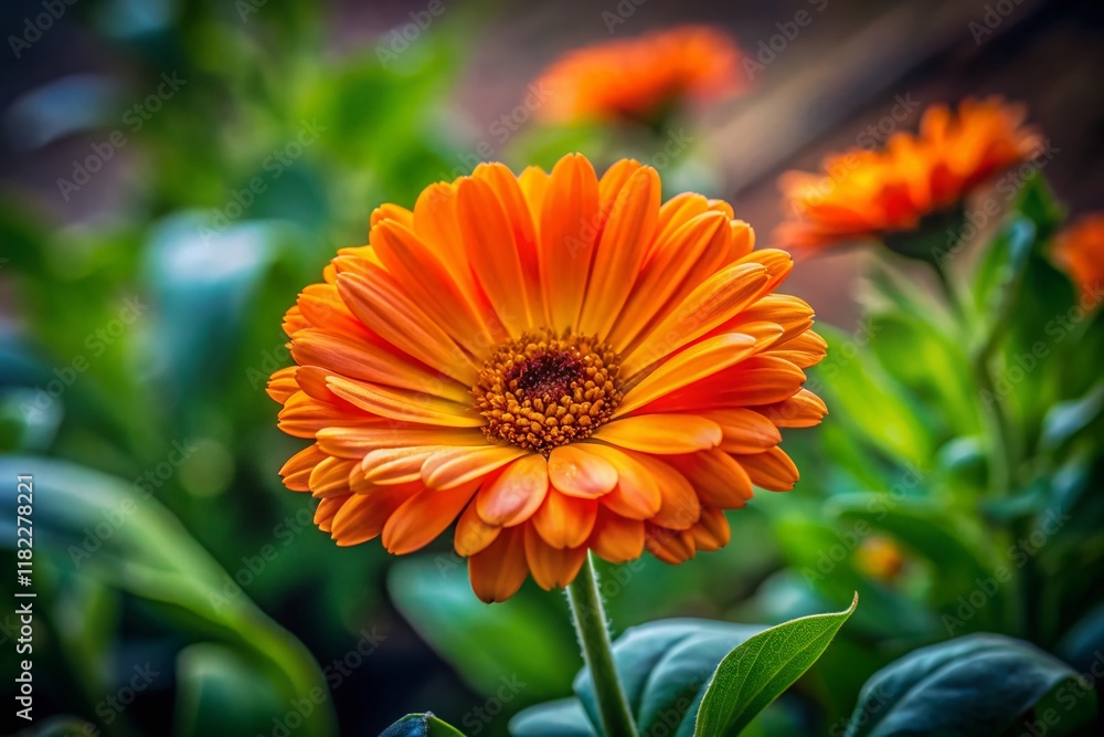 Vibrant Orange Calendula in Home Garden - Documentary Photography Vibrant Orange Calendula in Home Garden - Documentary Photography