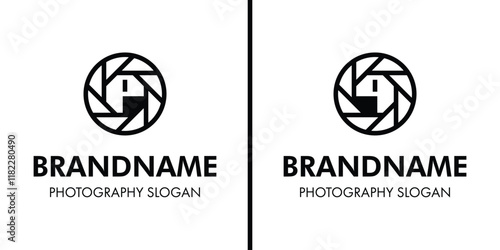 Letter P and Q Shutter Photography Logo, for brand related to camera, lens, and aperture
