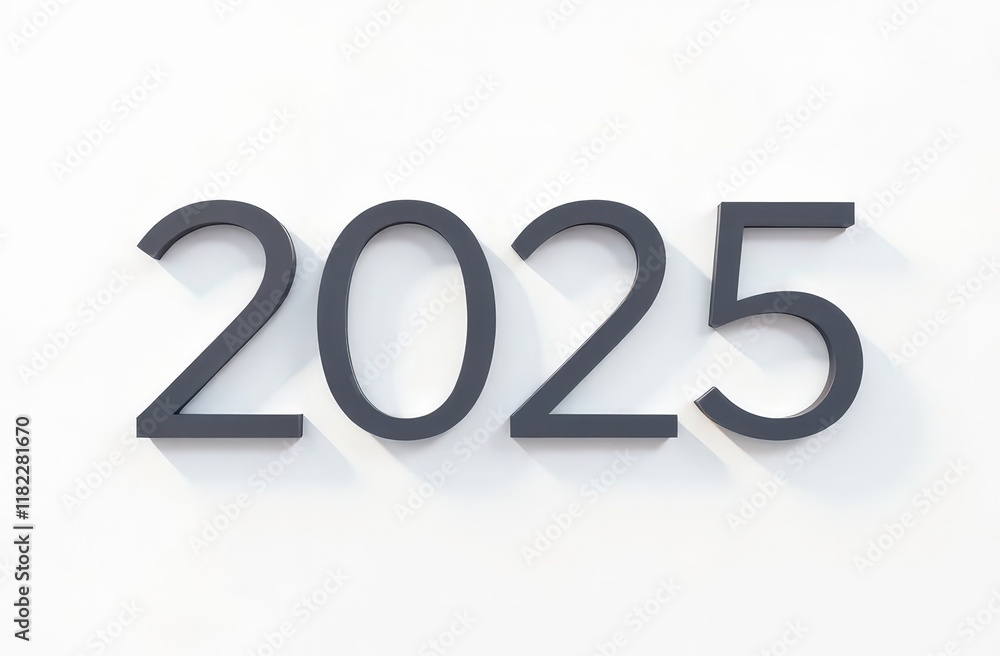 Minimalist New Year text '2025' Typography with Geometric Elegance Minimalist New Year text '2025' Typography with Geometric Elegance