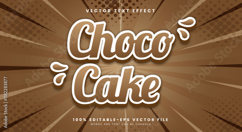 Choco Cake Editable Text Effect Template Suitable for Bakery Style