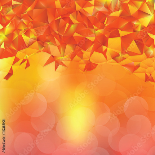 Cool Orange Triangle Polygonal Background Template