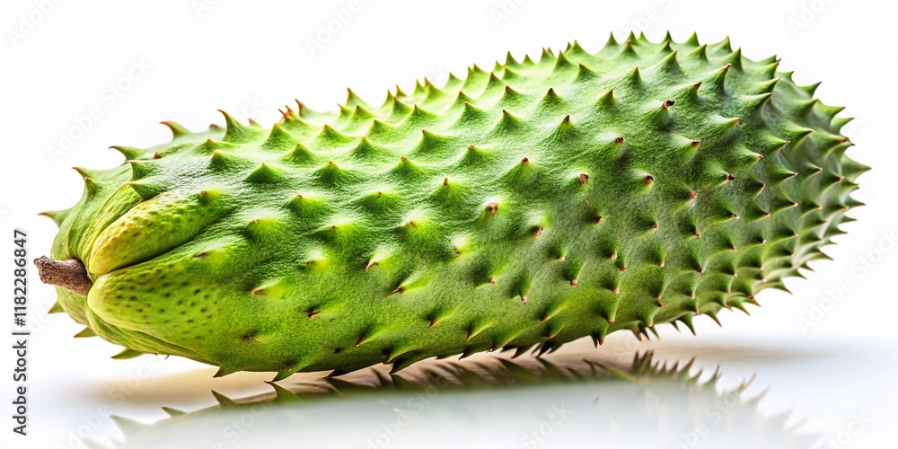 Fototapeta premium Vibrant Soursop Fruit Long Exposure, Isolated on White Background