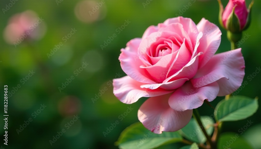 Delicate pink rose blooms in a lush garden greenery, pink flowers, flowers Delicate pink rose blooms in a lush garden greenery, pink flowers, flowers