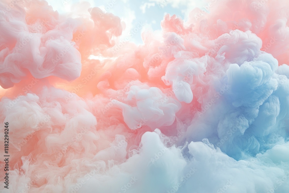 Fototapeta premium Abstract pastel clouds; swirling colors.