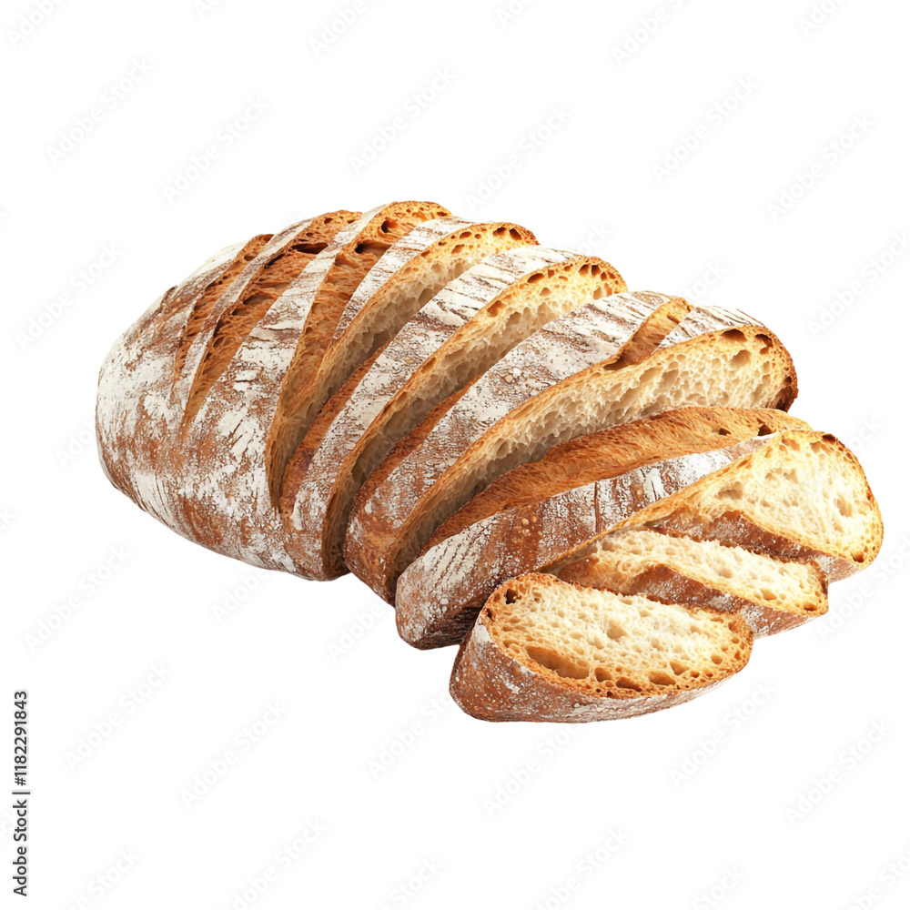 Sliced Rustic Bread: A Golden Crust and Soft Crumb Sliced Rustic Bread: A Golden Crust and Soft Crumb
