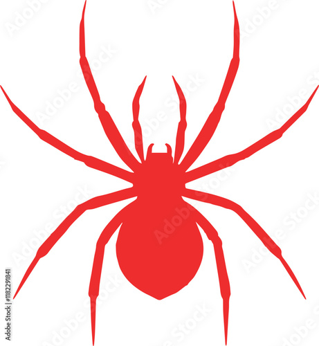 Red Spider Silhouette Against a White Background