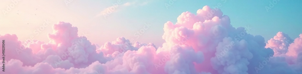 Iridescent pastel cloud floats above a pristine background, pastel clouds, pastel shades, serene sky Iridescent pastel cloud floats above a pristine background, pastel clouds, pastel shades, serene sky