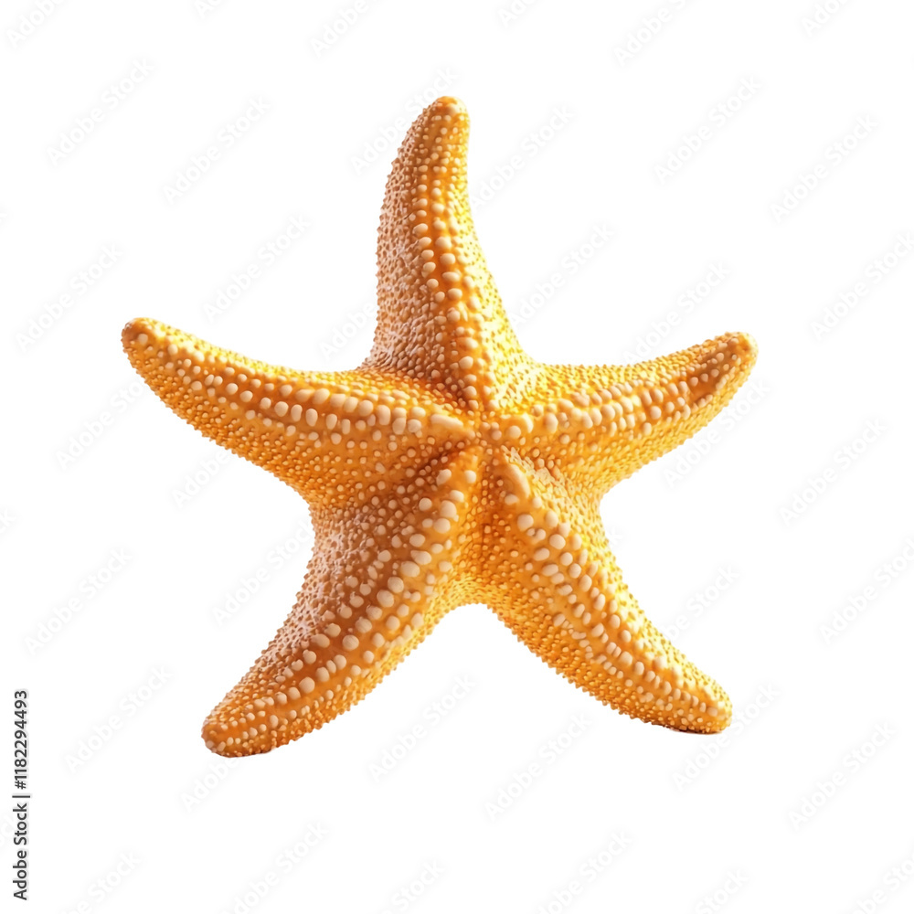 Golden Starfish on Black Background: A Detailed Close-Up Golden Starfish on Black Background: A Detailed Close-Up