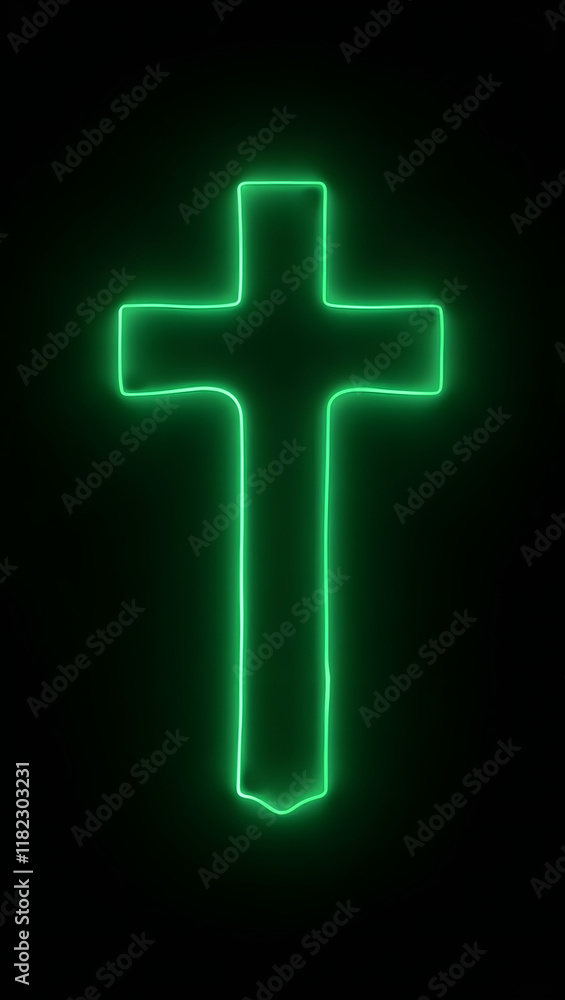 Obraz premium cross on black background