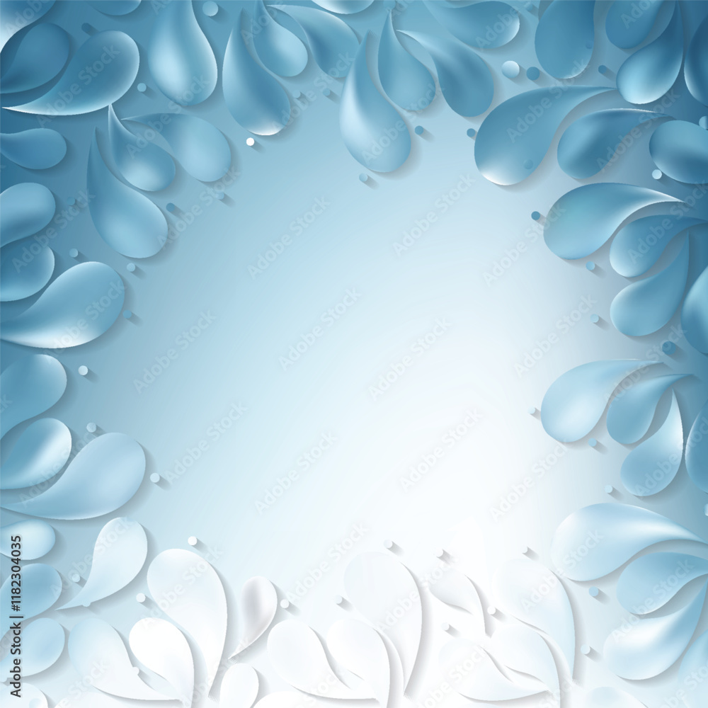 Obraz premium Light Blue Arc Drops Background Template