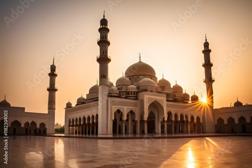 mosque at sunset