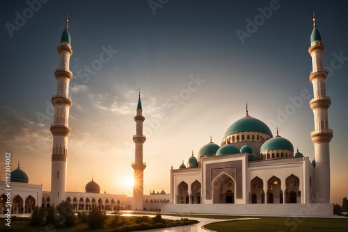 blue mosque at night